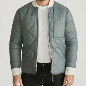 Robert Graham Mens Reversible Diamond Quilted Bomber Jacket Size Large NWT